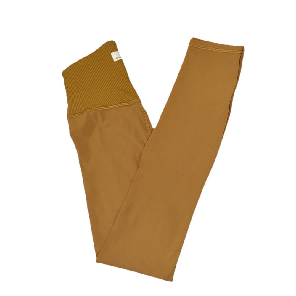 VUORI RIB STUDIO LEGGING 25”DARK GOLDEN COLOR SIZE XS NWT
